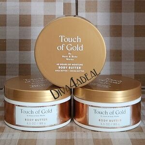 New! 3X Bath & Body Works TOUCH OF GOLD 6.5 OZ Body Butters Bundle